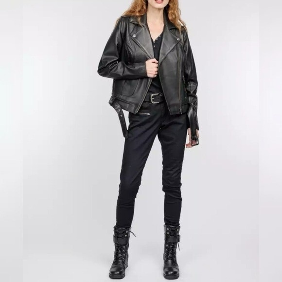 Harley-Davidson limited edition Biker Lambskin Leather Moto Jacket, Size Medium - Picture 2 of 12